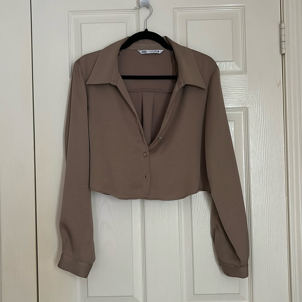 Zara Cropped Long Sleeve Top